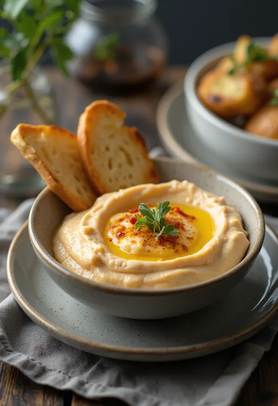 Krim Terong dengan Paprika Panggang disajikan