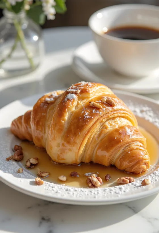 Croissant sirup maple Kanada baru dipanggang