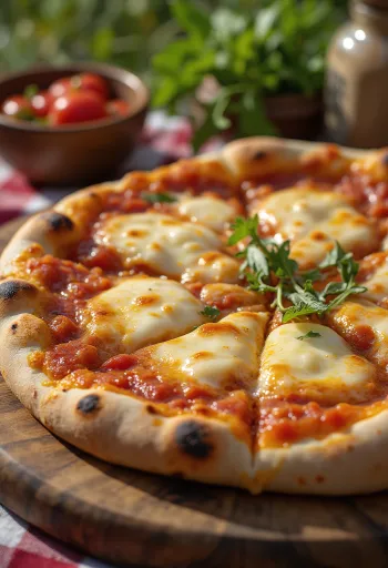Pizza gaya Turkmen disajikan dengan saus tomat lokal