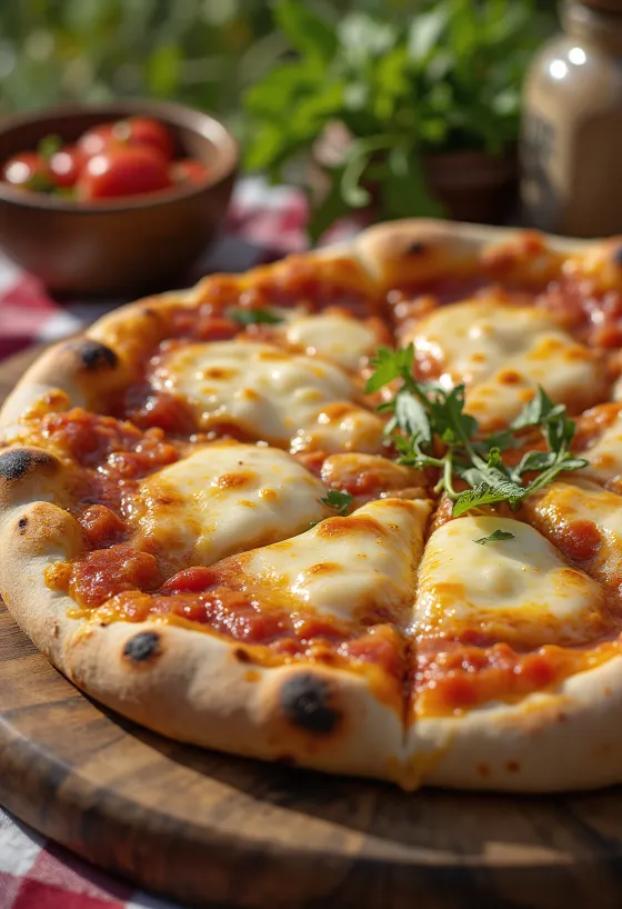Pizza gaya Turkmen disajikan dengan saus tomat lokal