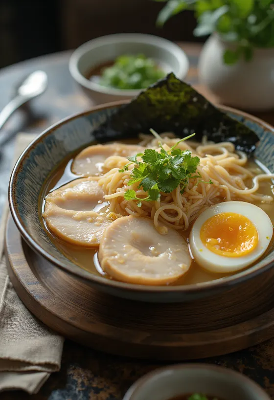 Shio ramen dengan kaldu bening terang dan topping