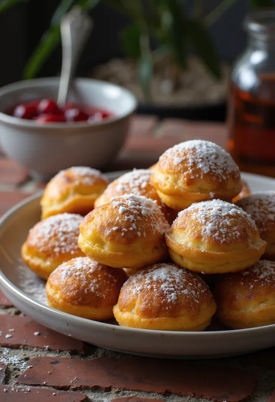 Aebelskiver pancake bulat Denmark baru dipanggang