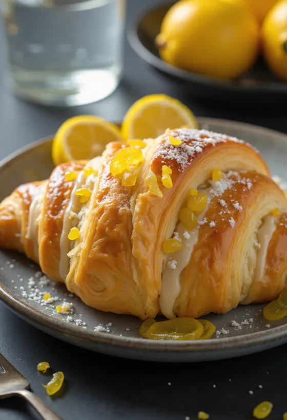 Croissant lemon manisan disajikan