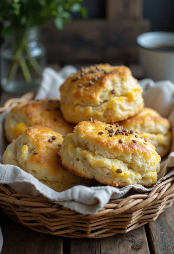 Scone keju jinten disajikan