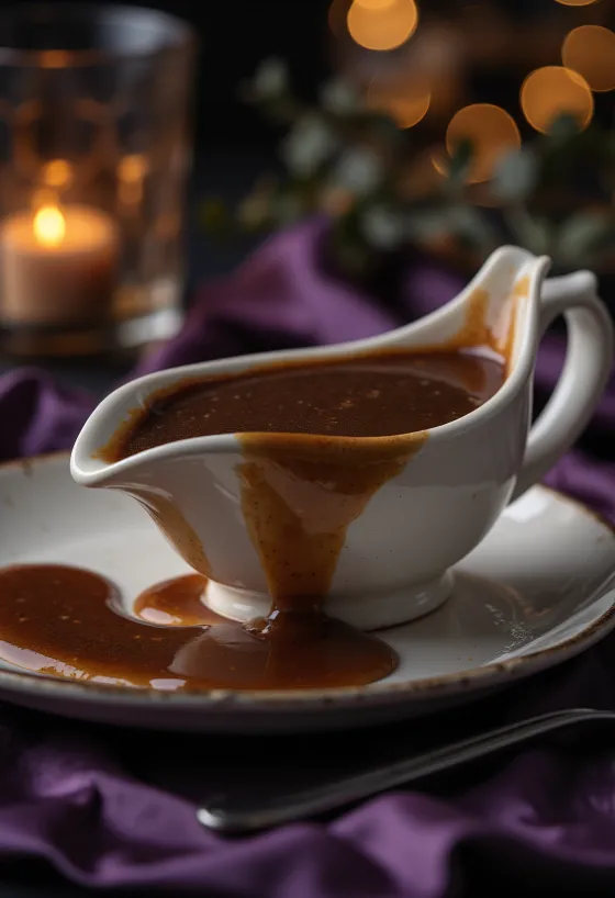 Saus bir cokelat dengan daging panggang