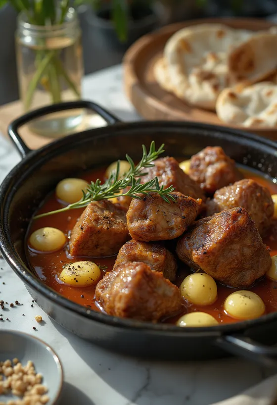 Tandır Kebab dengan daging domba panggang lambat