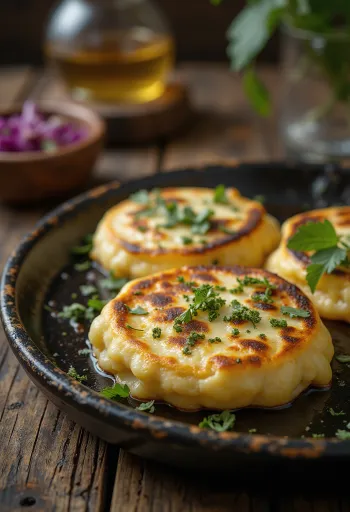 Pupusa Salvador disajikan dengan curtido dan salsa