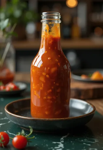 Saus BBQ pedas jeruk disajikan