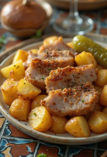 Panggang Brassoi segar dengan dadu kentang dan rempah-rempah.