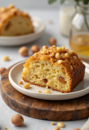 Potongan kacang hazel madu disajikan