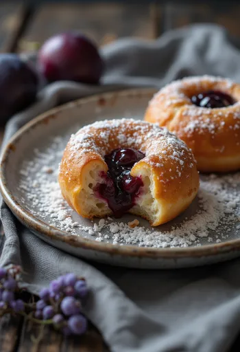 Donat Selai Plum disajikan