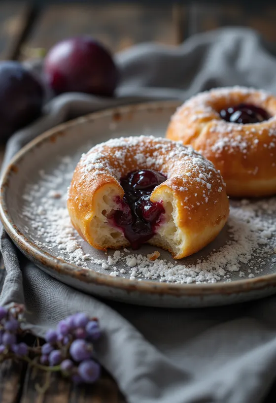 Donat Selai Plum disajikan