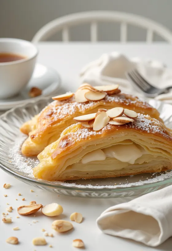 Strudel almond baru dipanggang
