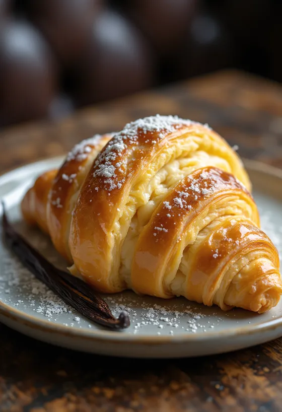 Croissant vanila Denmark baru dipanggang