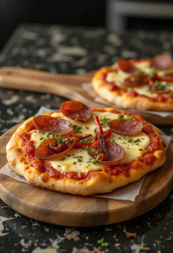 Diavola pizza dengan gorgonzola dan cabai