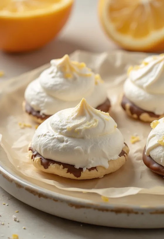 Meringue madu jeruk disajikan