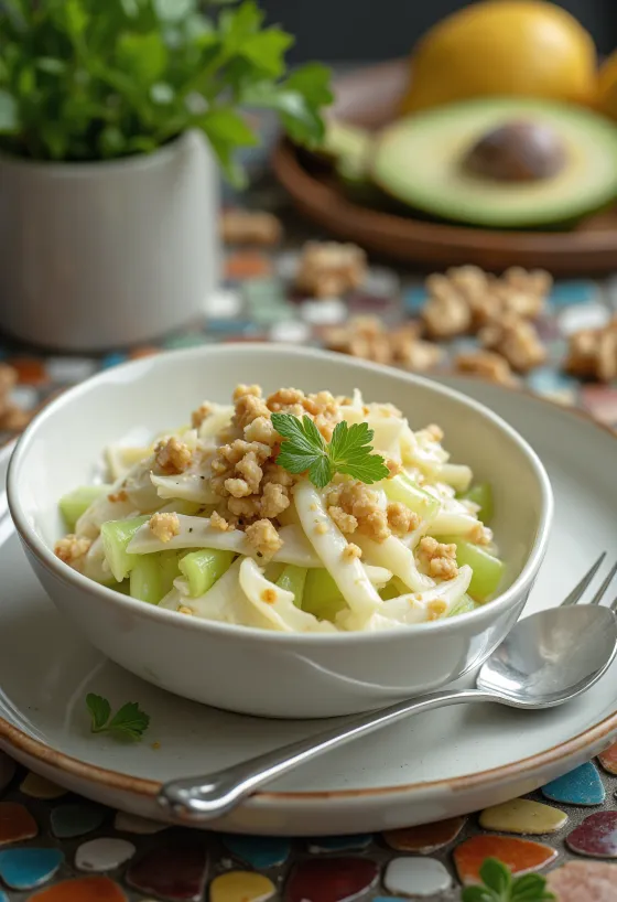 Salad krim seledri renyah disajikan