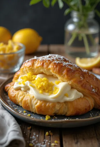 Croissant keju cottage disajikan