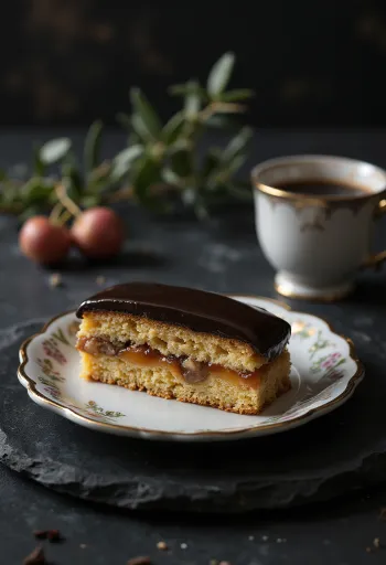 Kue Zserbó rumahan dengan adonan lembut, isian kenari, dan lapisan cokelat