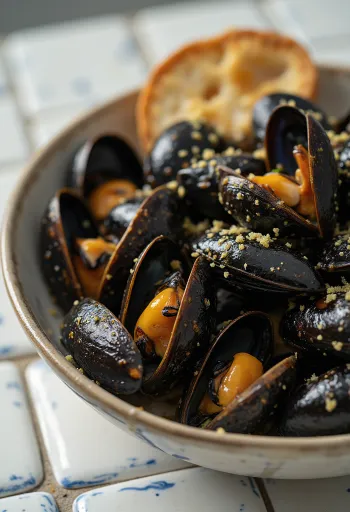 Kerang Hitam Bakar BBQ disajikan