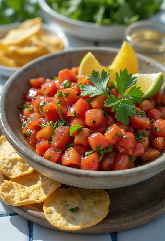 Salsa paprika bakar BBQ disajikan