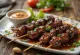 Sate Sapi, daging sapi panggang dalam bumbu kacang