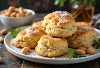 Scone selai kacang baru dipanggang