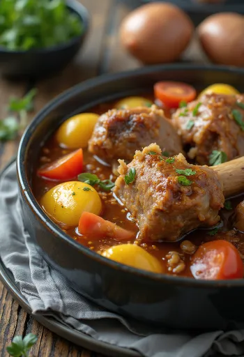 Khashlama disajikan dengan daging domba dan sayuran