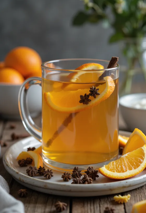Cider jeruk cengkeh dalam gelas