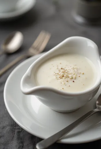 Saus rosemary krim disajikan