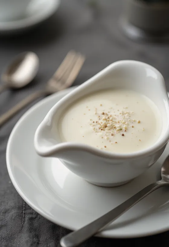 Saus rosemary krim disajikan