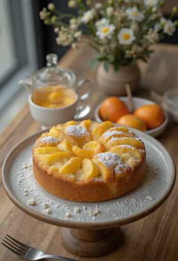 Kue apel jeruk disajikan