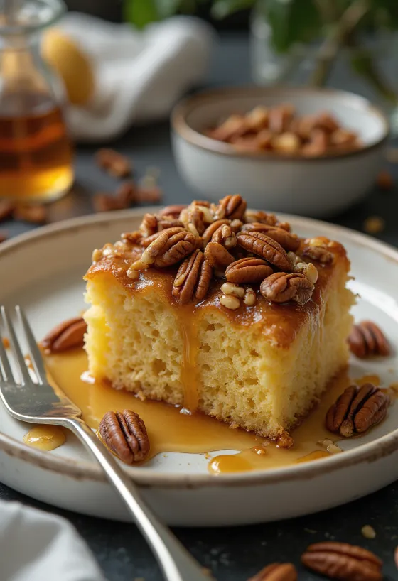 Kue kacang pecan disajikan