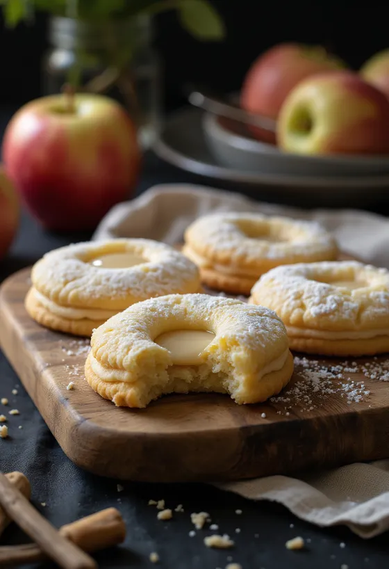 Linzer apel vanila disajikan