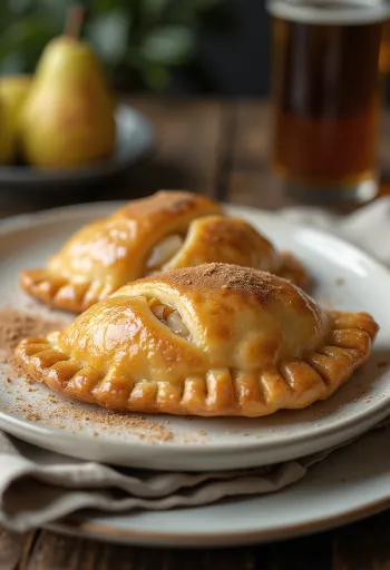 Empanada Pir Chili, empanada pir, dalam adonan cokelat keemasan