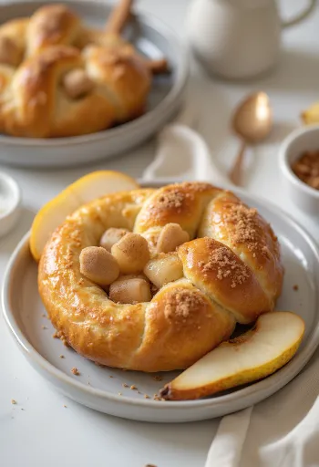 Pretzel pir kayu manis disajikan