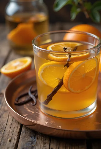 Cider jeruk vanila dalam gelas