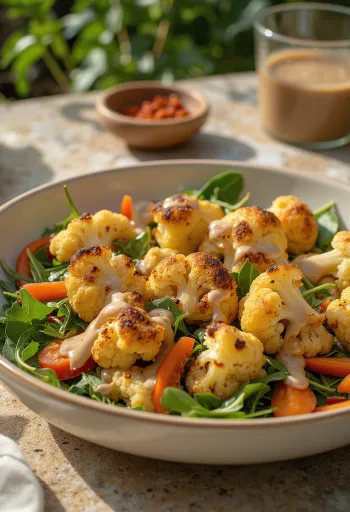 Salad kembang kol panggang saus tahini