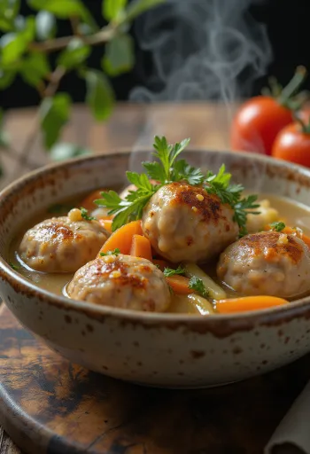 Albóndigas disajikan