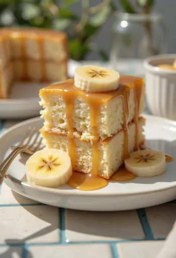 Kue pisang karamel disajikan
