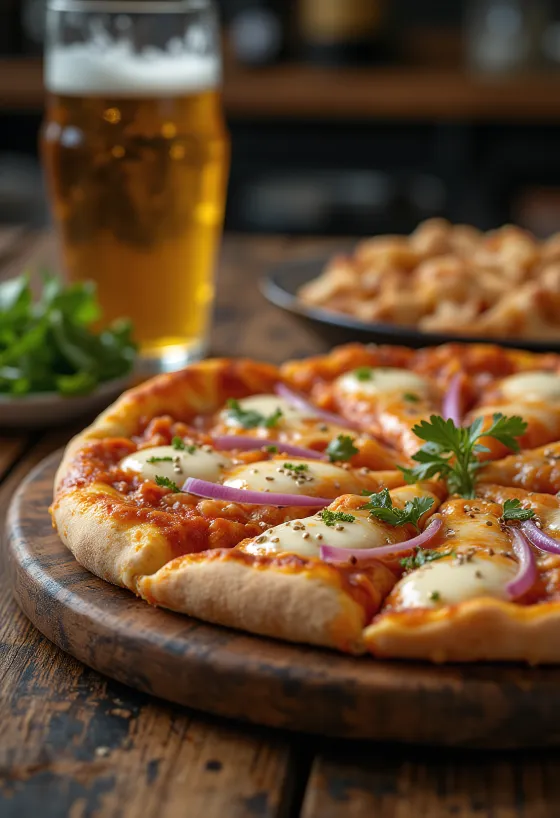 Kimchi pizza dengan kimchi korea dan saus gochujang