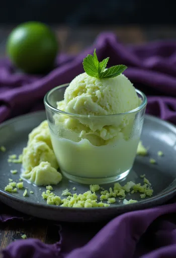 Es krim jeruk nipis disajikan