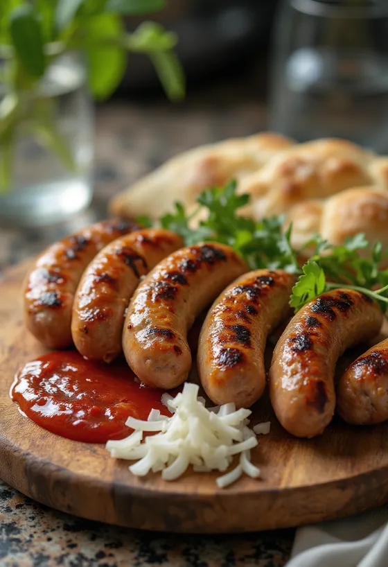 Cevapcici sosis daging Balkan disajikan
