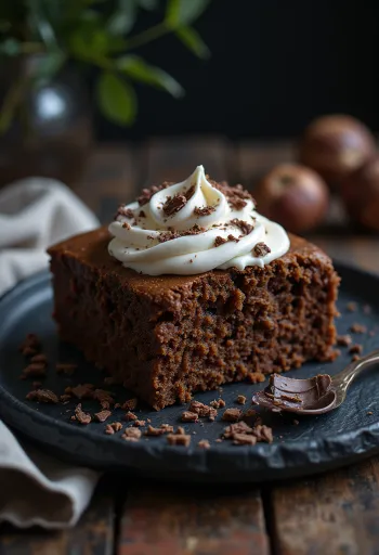 Kue kastanye bebas gluten disajikan