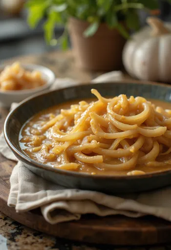 Saus Bawang Putih Bawang Karamel disajikan