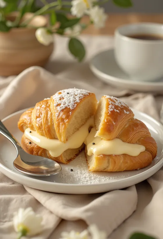 Croissant vanila baru dipanggang