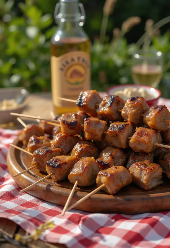 Arrosticini disajikan