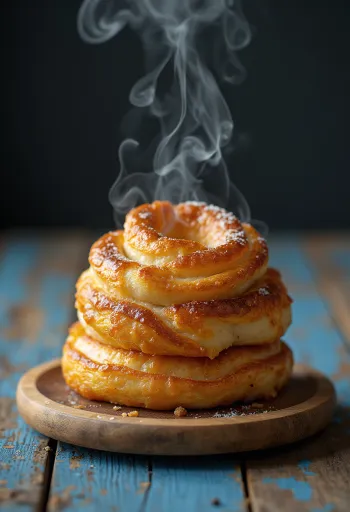 Kürtőskalács dipanggang cokelat keemasan, ditaburi gula kayu manis
