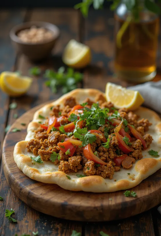 Lahmacun disajikan
