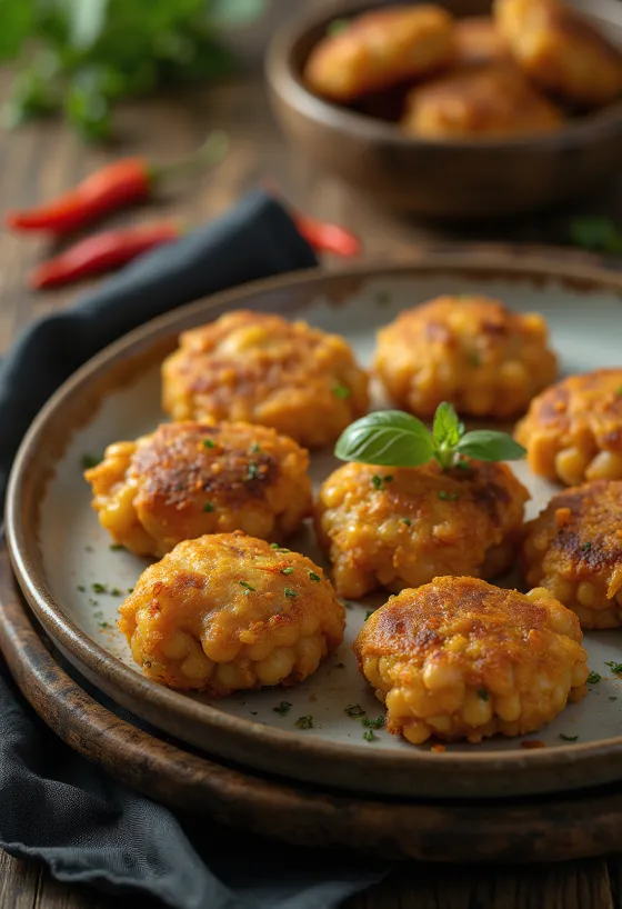 Bara donat kacang Afrika Barat disajikan